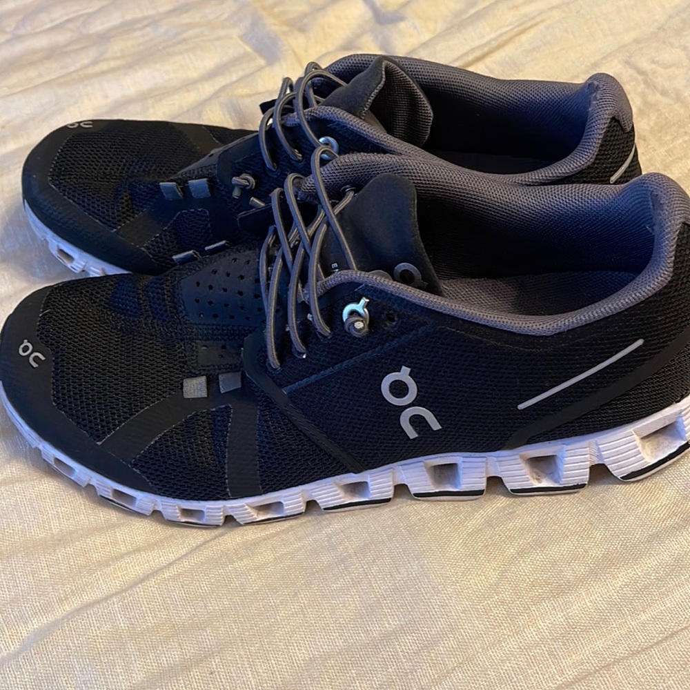 On Running Black and White Athletic Shoes